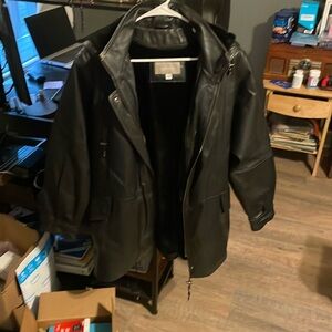 Black leather jacket